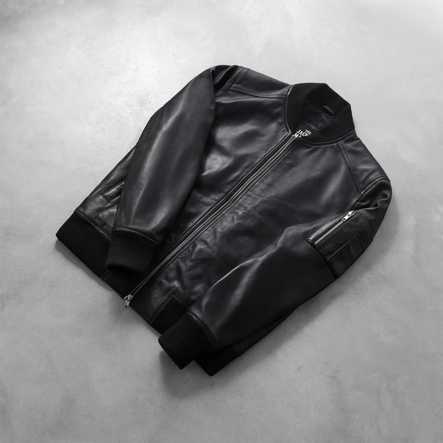 [FS] Bomia Ma-1 Black Leather Bomber Jacket