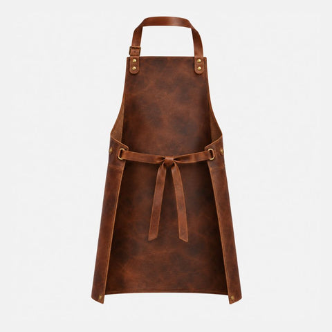 Brown Full Grain Crossbody Leather Woodworking Apron
