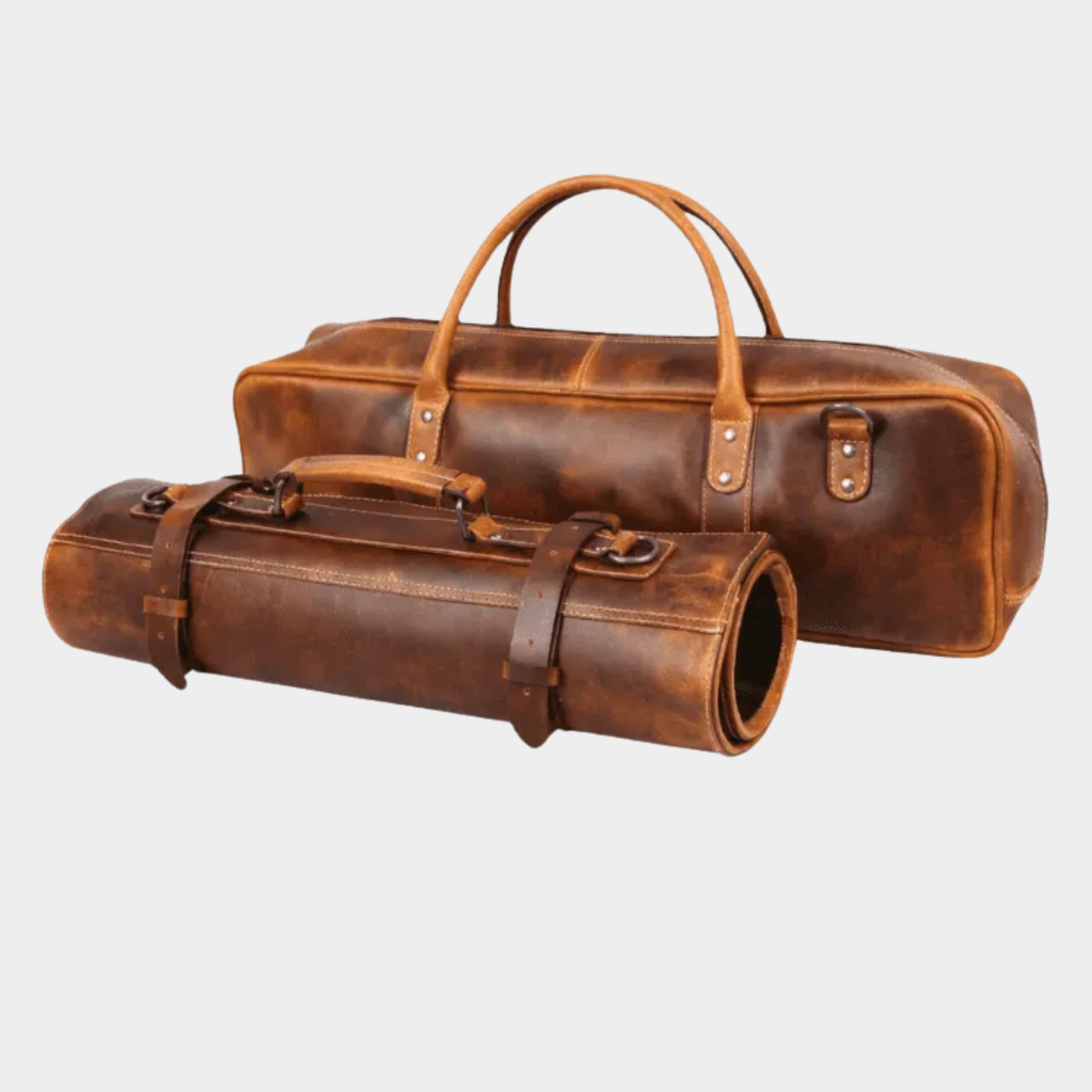Brown Leather Knife Roll