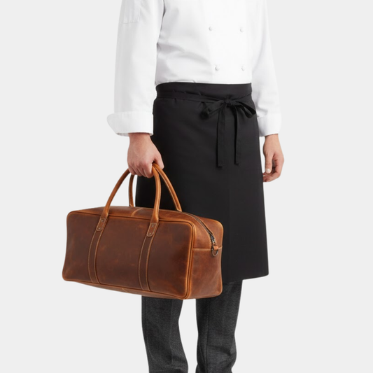 Brown Leather Knife Roll