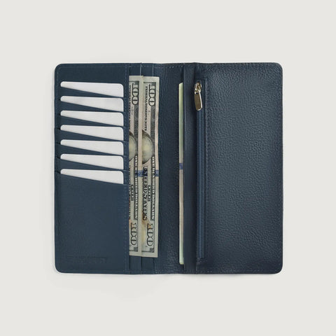 Cameron Blue Leather Long Wallet