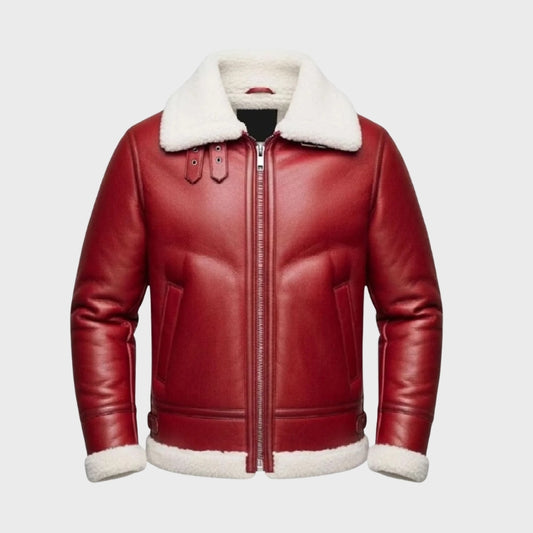 Christmas Leather Jacket Men – Red Santa Jacket