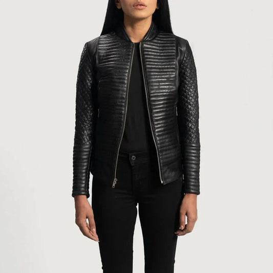 Cityscape Black Leather Biker Jacket - Leather Clan