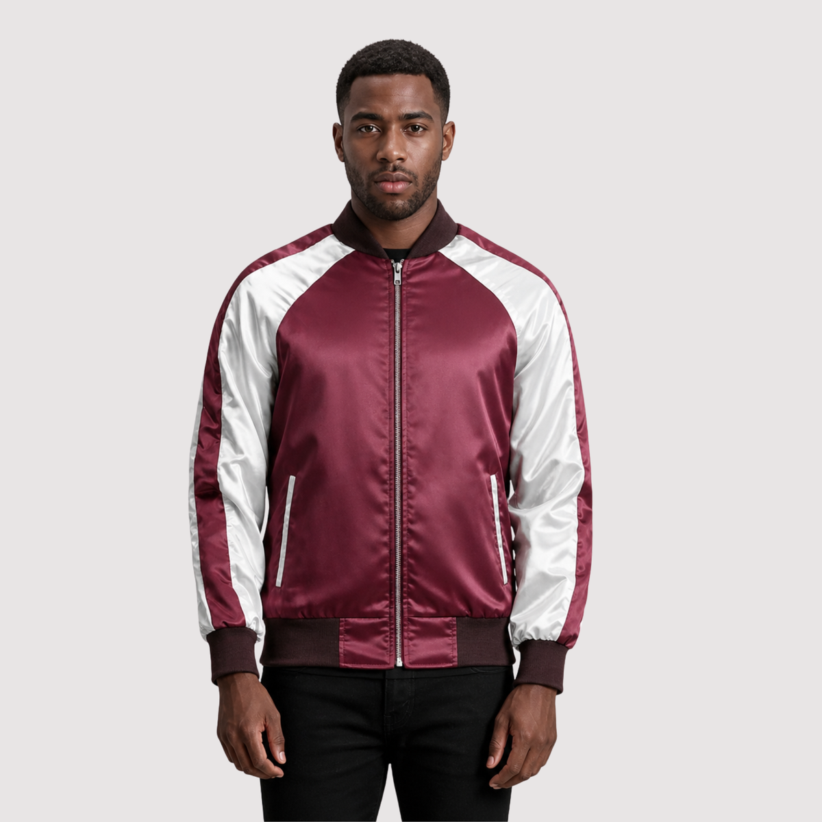 Clarke Maroon Varsity Jacket
