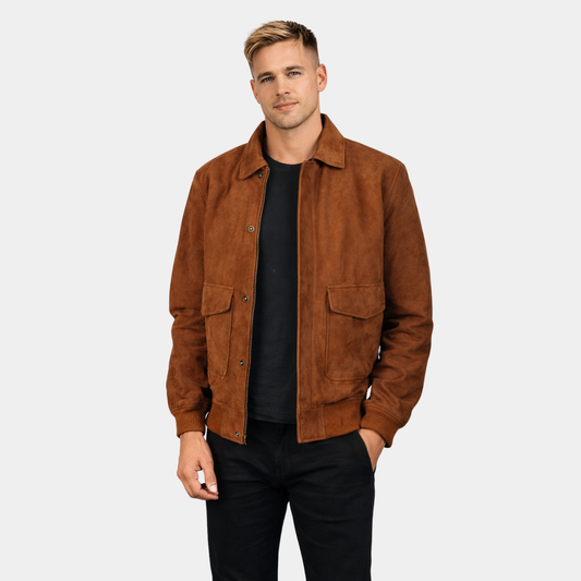Coffmen Brown Suede A2 Bomber Jacket