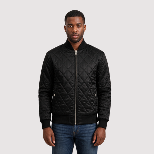 Danson Quilted Black Varsity Jacket