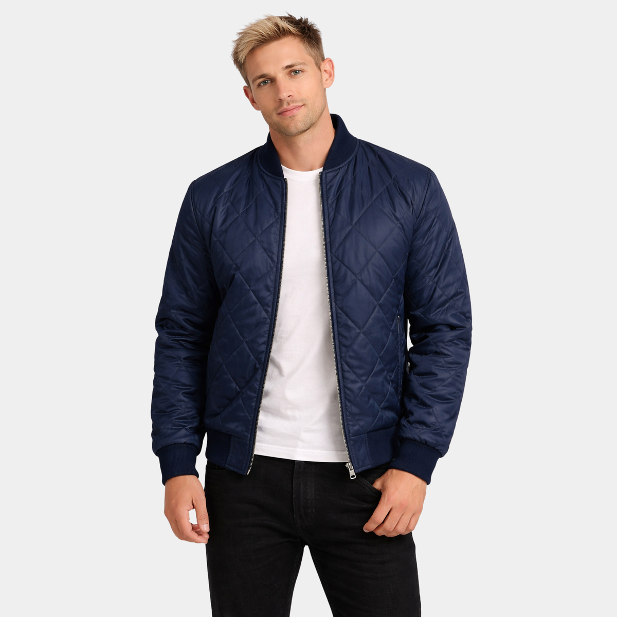 Danson Quilted Blue Varsity Jacket