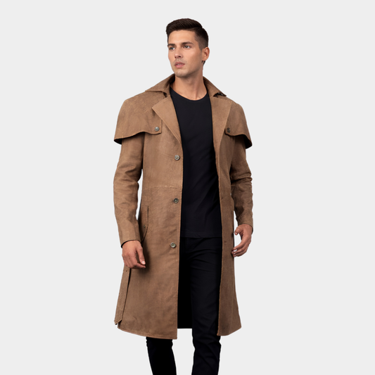Deux Brown Leather Duster