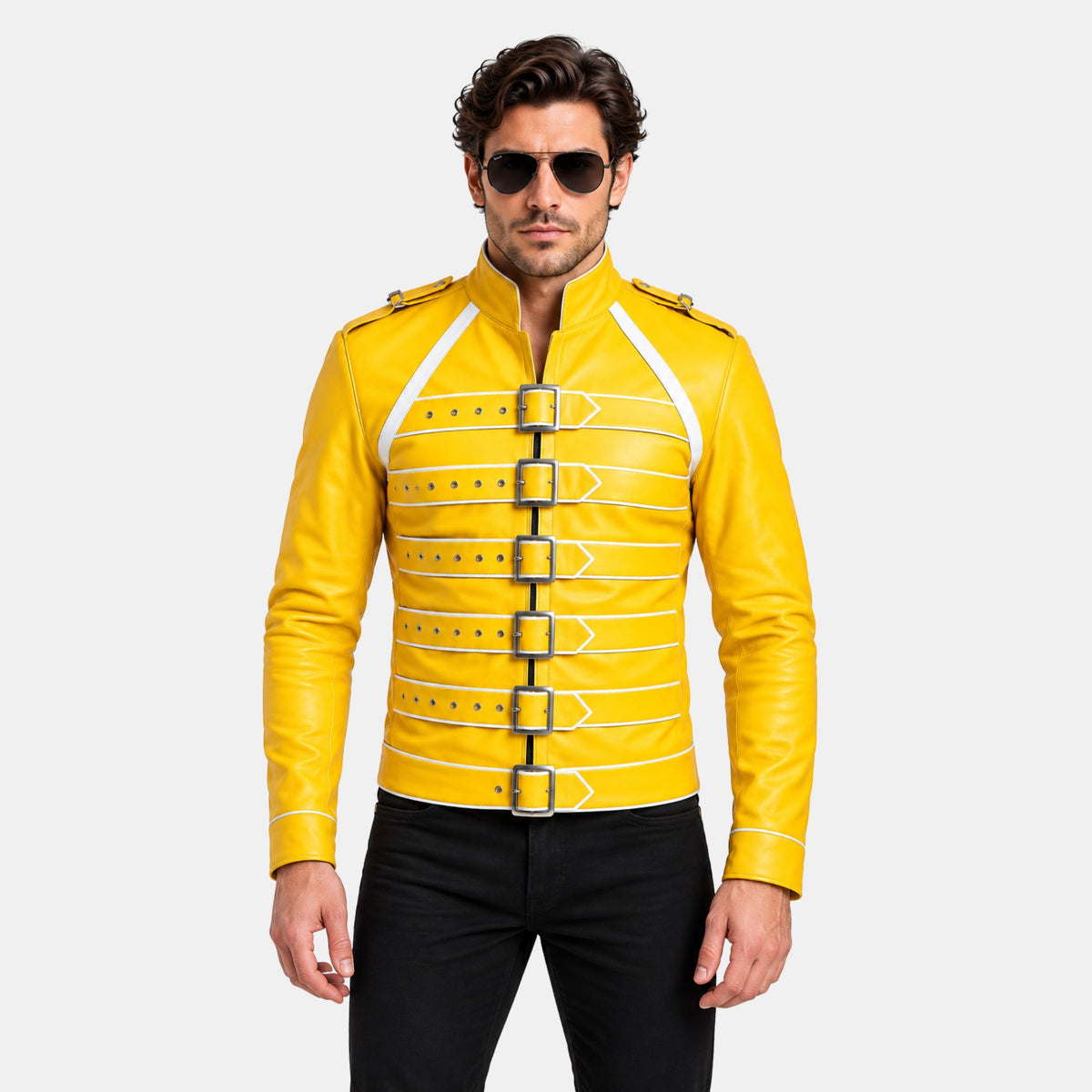 Freddie Mercury Wembley Belted Jacket | 80s Music Legend Stage Performance Outfit
