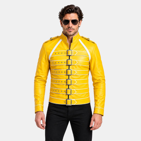Freddie Mercury Wembley Belted Jacket | 80s Music Legend Stage Performance Outfit