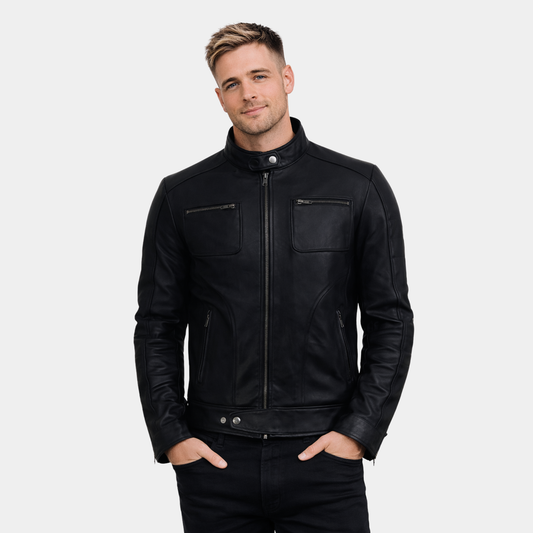 Firefly Moto Black Biker Leather Jacket