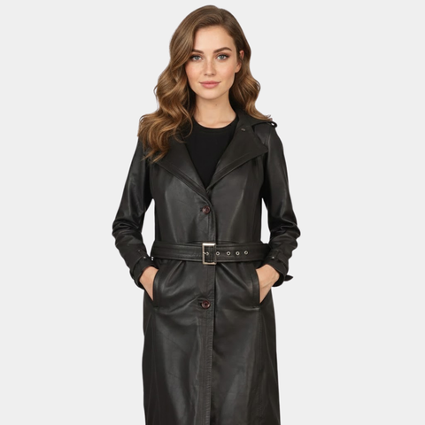 Fixon Hooded Brown Trench Coat - Leather Clan