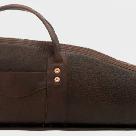 White Wing Leather Dark Brown Hunting Rifle Case