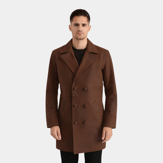Half Life Brown Leather Coat