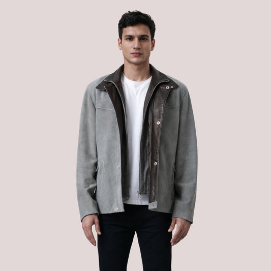 Henrik Grey Suede Cafe Racer