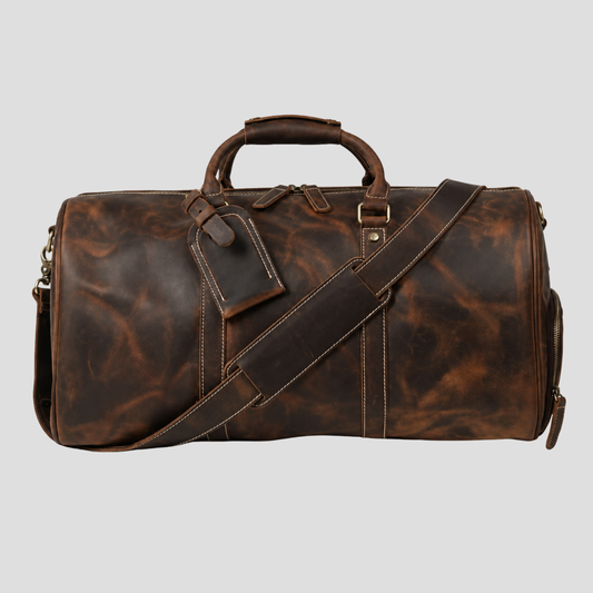 Huxley Large Leather Weekender Duffle Bag