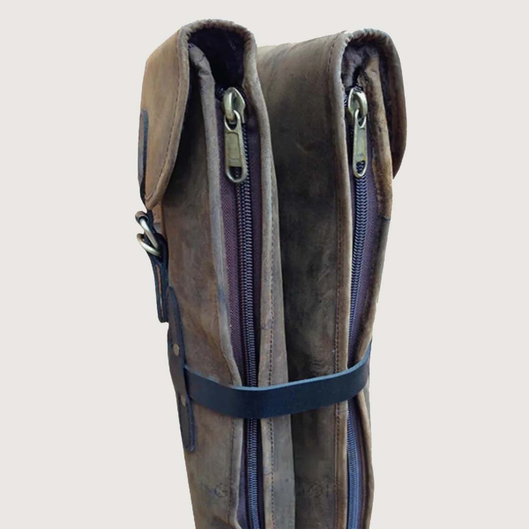 Distressed Brown Double Leather Shotgun Slip, Gift for Hunters