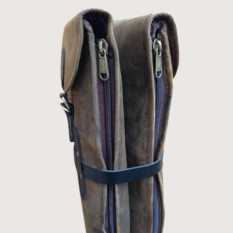 Distressed Brown Double Leather Shotgun Slip, Gift for Hunters