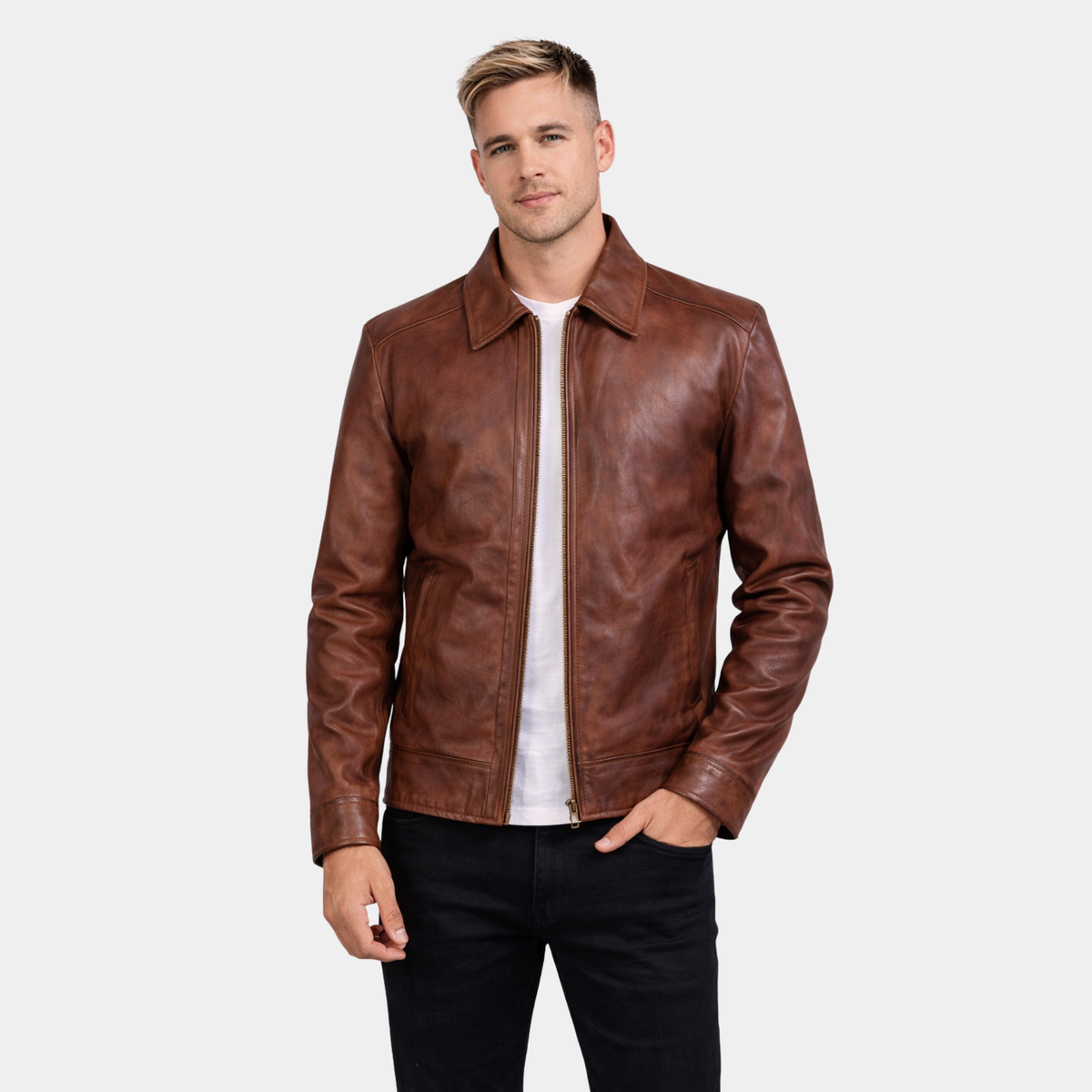 Inferno Brown Leather Jacket