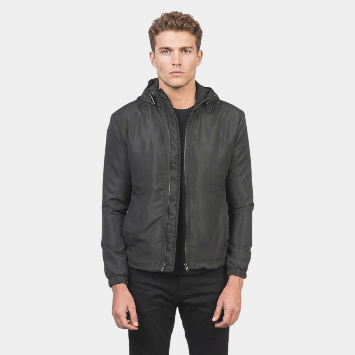 Jimmy Black Hooded Windbreaker Jacket