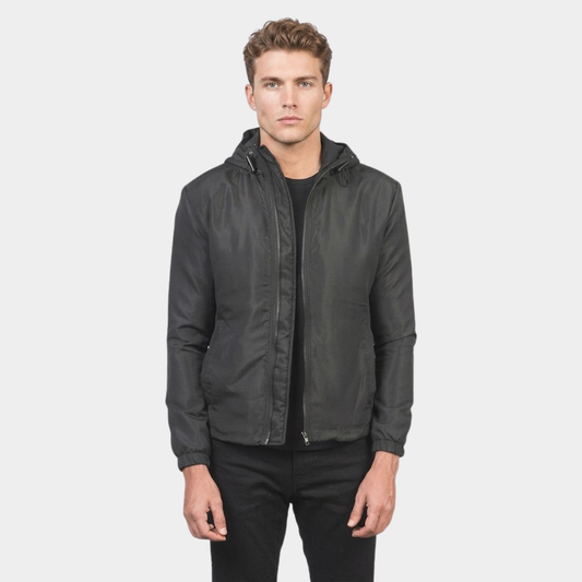 Jimmy Black Hooded Windbreaker Jacket