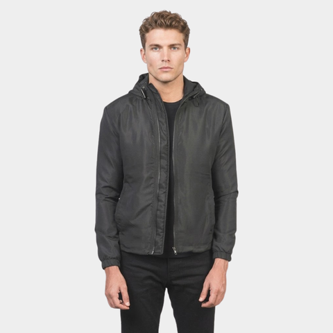 Jimmy Black Hooded Windbreaker Jacket