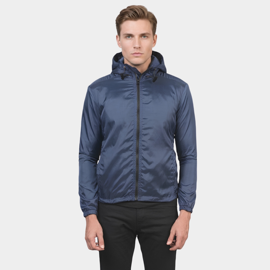 Jimmy Blue Hooded Windbreaker Jacket