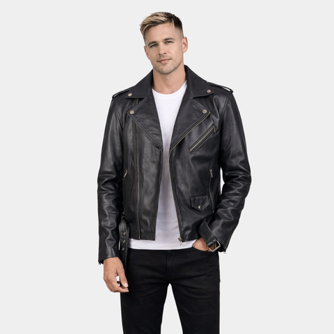 [LC] Allaric Alley Black Leather Biker Jacket