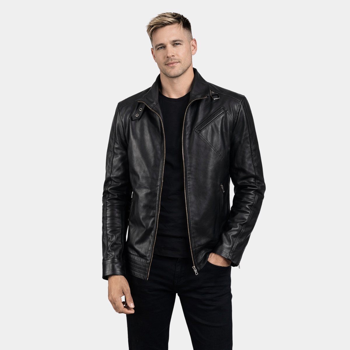 [LC] Legacy Black Leather Biker Jacket