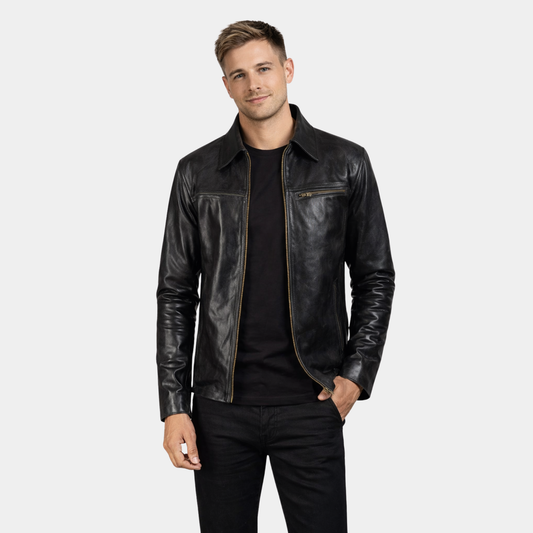 [LC] Mystical Black Leather Jacket