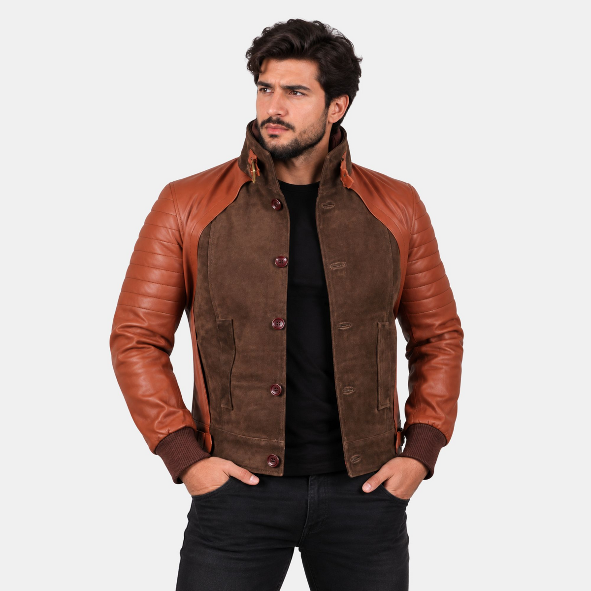 Leather Clan Men's Horns Daniel Radcliffe IG Perrish Genuine Leather Jacket (Fencing Jacket)