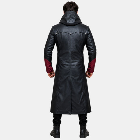 Leather Clan Men's Devil May Cry DMC 5 Dante Sheep Leather Coat (Long Coat)