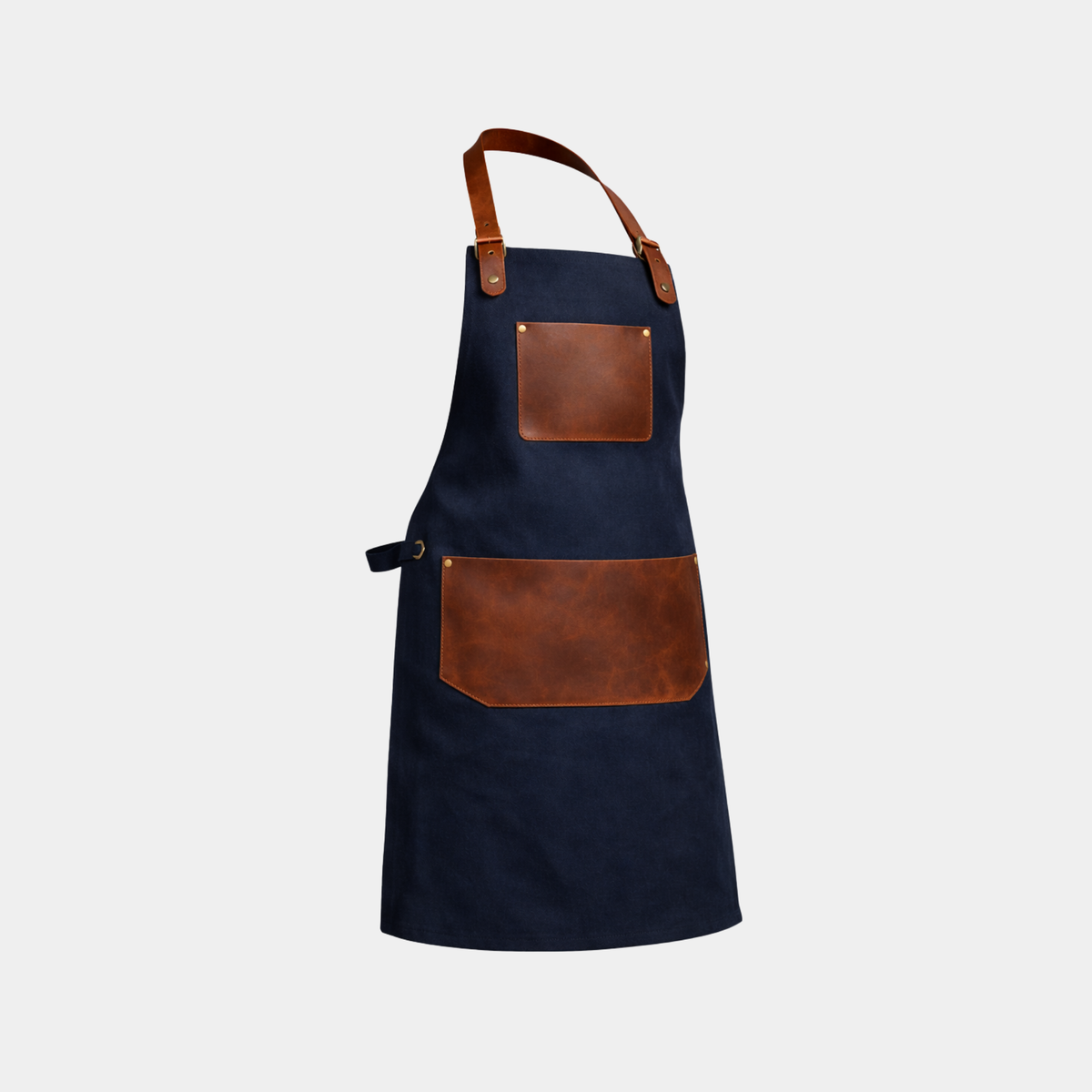 Leather Blue Canvas Apron