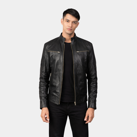 Mack Black Leather Biker Jacket