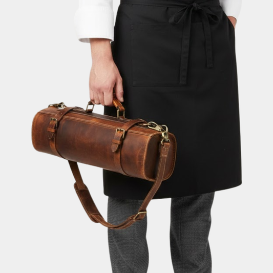 Magnetic Leather Knife Roll