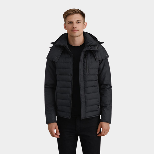 Malcolm Black Hooded Puffer Jacket