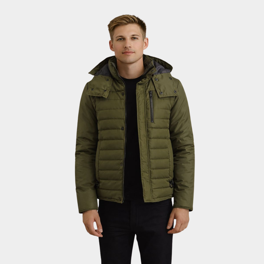 Malcolm Green Hooded Puffer Jacket
