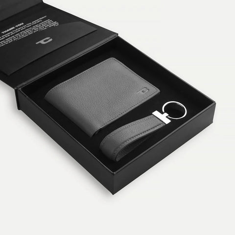 Marvin Grey Leather Gift Set
