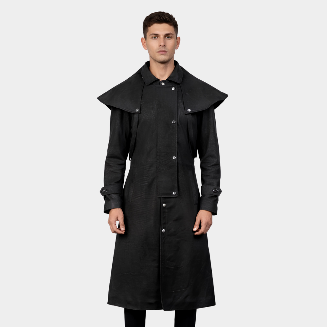 Maverick Black Leather Duster