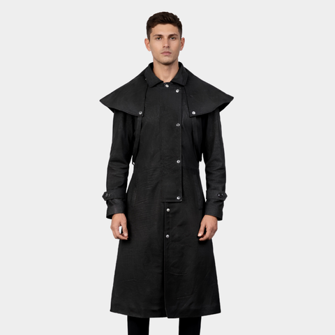 Maverick Black Leather Duster