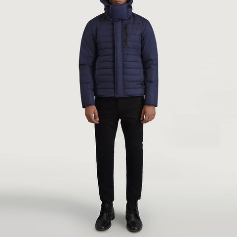Men's Alpine Blue Hooded Puffer Jacket
