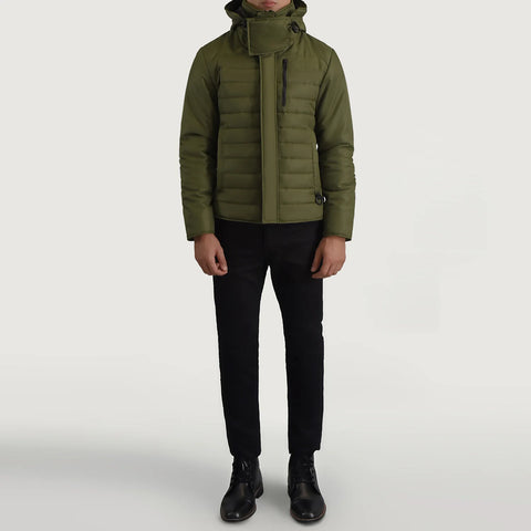 Men's Alpine Green Hooded Puffer Jacket