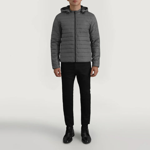 Men's Aspen Grey Hooded Puffer Jacket