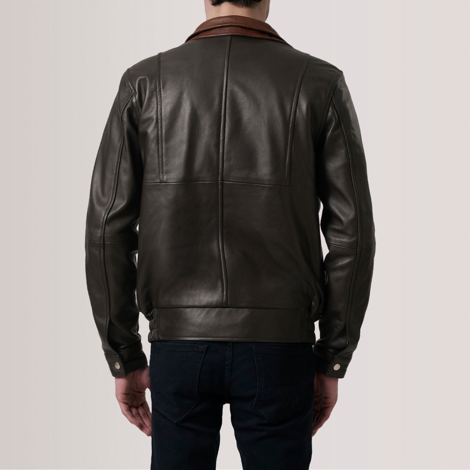 Alfred Brown Leather Bomber Jacket