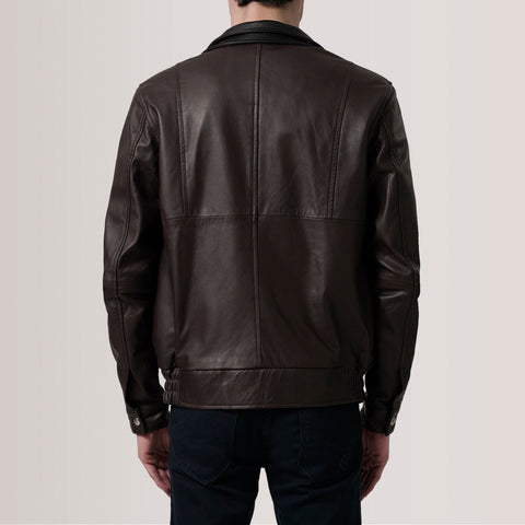Alfred Maroon Leather Bomber Jacket