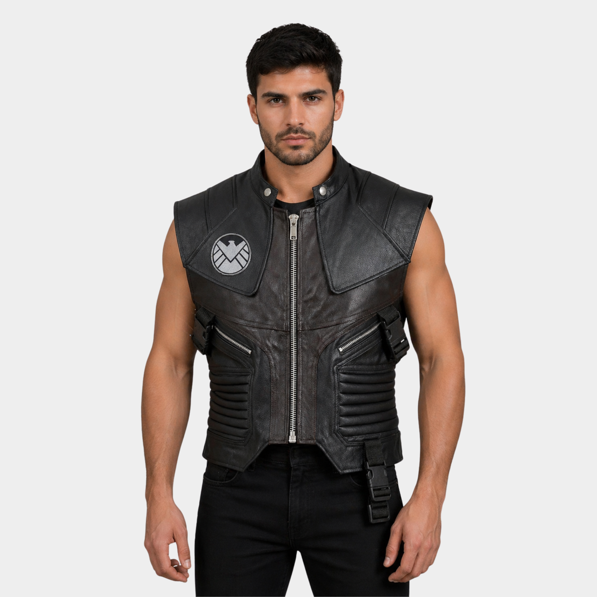 Men's Biker Leather Vest | Motorcycle Casual Style