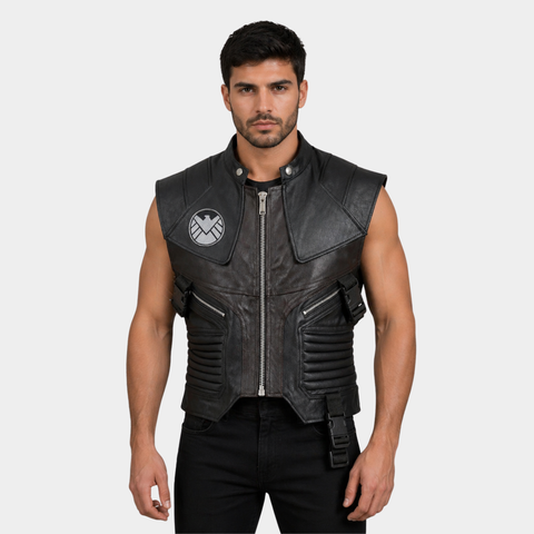 Men's Biker Leather Vest | Motorcycle Casual Style