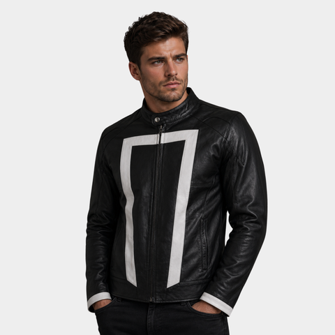 Men's Black Biker Leather Jacket â€“ Motorcycle Casual Style