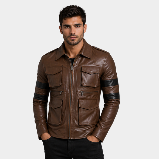 Men's Black Leather Jacket | Classic Casual Style