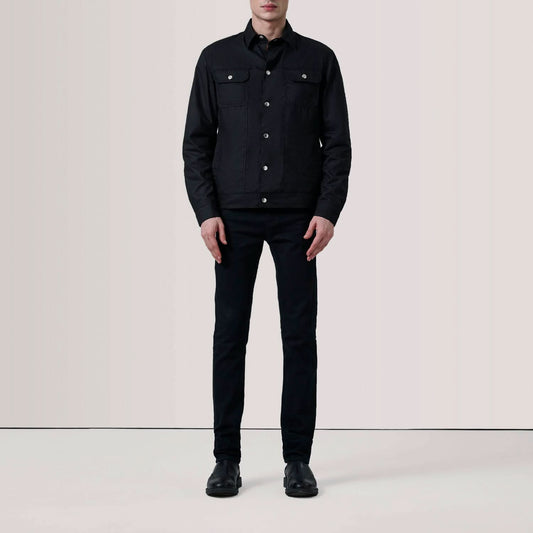 Colberto Black Waxed Canvas Trucker Jacket